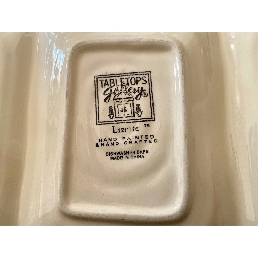 Lizette 3-Section Serving Tray: Tabletops Gallery Floral Palette‎